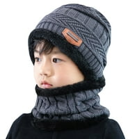 Topla zima dva za dječji kape šešir + šal set kontrastni bojama pletene djece šešir zimskih šešira za