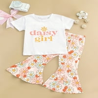 Boho ljetna odjeća Toddler Baby Girls Pismom Ispis majica Cvjetne pantalone postavljeno dojenčad povremene