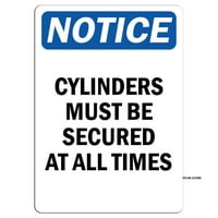 Prometni znakovi - Obavijest - Primjete cilindri moraju biti osigurani u svakom trenutku potpisuju aluminijumski