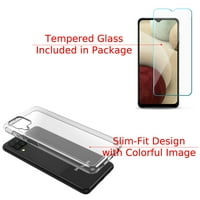 Slim-Fit Flexible TPU gel futrola za telefon za Samsung Galaxy A12, sa zaštitnim zaslonom od kaljenog