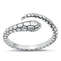 Svi na skladištu Sterling srebrne podesive divlje zmijske prstene veličine 6