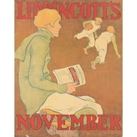 Joseph Gould Crna modernog uokvirenog muzeja Art Print pod nazivom - Lippincott's studeni