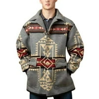 TAWOP Zimske jakne za muškarce i zimske muške debele šivene za ubod od pamučnog kaputa siva 16
