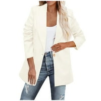 Žene Ležerne poslovne modne blezer radne radne gumbi odijelo jakna s dugim rukavima kaput sa džepovima