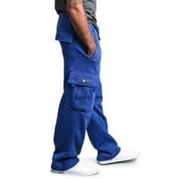 Puawkoer muške konopci labavi struk čvrsti džepni pantalone u boji labavi sportske pantalone muške modne