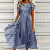 Ljetne haljine za žene Trendi šifon patchwork okrugli vrat Sekvin suknje Ljetne haljine maxi