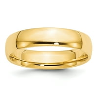 LE & LU 14K Yellow Gold LTW Comfort Fit Band Ring