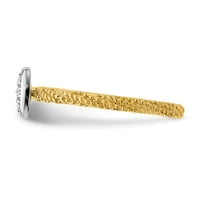 Sterling srebrni dijamantski slaganje žuto zlato pozlaćene prsten večnosti
