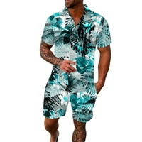 Muške odjeće s kratkim rukavima Sportska majica Leisure Hawaii Fit hlače Patchwork Beach Streetweward