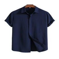 Paille muškarci Ljetne majice rever vrat na vrhu bluza s kratkim rukavima Lagana majica za odmor mornarice