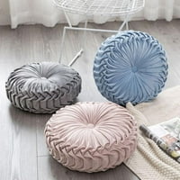 Jastuci za okrugle bacanja, oblik bundeve Velvet Pleated jastuk jastuka Pintuck Jastuk za kućni krevet