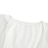 SDGHG Ženska morska fronta Split Dress White Beaveless Off rame Sheer Materiny haljina za fotografije