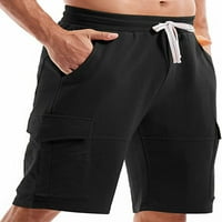 Beiwei Muns Classic Fit ravne noge Mini pantalone elastične struke Leisure Ljetne kratke hlače Muškarci