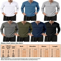 Luxplum muškarci vrhovi majica za vrat izrez posade dugih rukava T majice modni pulover Radni čaj svijetli