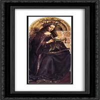 Jan Van Eyck Matted Crnarna ukrašena Umjetna umjetnost Print 'The Gent oltarpiepiece, Djevica Marija'