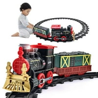 Dječja igračka božićna željeznička željeznica set sa svjetlom i zvučnim božićnim retrom parom trakom