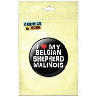 Love Moj belgijski pastir Malinois stilski značka za pin gumb
