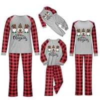 Božićne pidžame za žene božićne modne žene mama tiskane top + hlače Porodična podudaranja pidžama postavljena