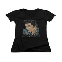 Elvis Presley King of Rok muzika King crtani grafički JRS V-izrez majica
