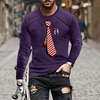 Tdoqot muške majice s dugim rukavima - Ležerne prilike za jesen Trendy CrewNeck majica Purple Size m
