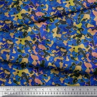Soimoi Blue Rayon tkanina Stripe i leopard Životinjska koža tiskana zanata tkanina od dvorišta široka