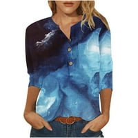 Ženska modna casual rukava majica T-majica Crew vrat Print Top Plus size Bluuse Majica Dressy za jesen