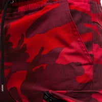 Hlače crvene terete za muškarce muške crtež Classic kamuflage joggers hlače džepove patentnih zatvarača