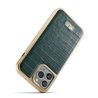 Detck futrola za iPhone pro PU kože s krokodilom uzorak i oblaganje ivica i metal logotipom otporno
