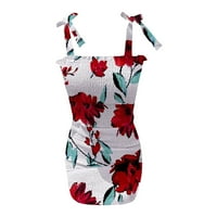 Haljine za žene ženski bodycon kratki cvjetni kvadratni dekolte bez rukava nabora vruće prodaje Bodycon