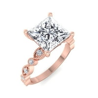 Laredo - Moissite Princess Cut laboratorijski dijamantni zaručni prsten sa detaljnim bojama