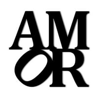 Amor Love - prekrasan čvrsti čelični ukrasni ukrasni znak metala metala zida