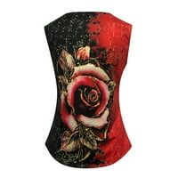 Košulje za žene Modni ljetni cvjetni multikolor ruža ruža printu bez rukava prsluk žena ženski vježbanje