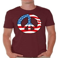 Newkward Styles Muška zastava mirovne zastave Patriotske grafičke majice na vrhu američke zastave mirovni