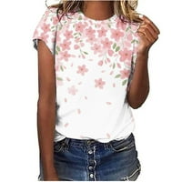 Žene Modni ljetni kratki rukav pulover cvjetnog tiska Ležerne prilike modne bluze odozgo ispod 10 $