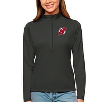 Ženski antiguarni ugljen New Jersey Devils Tribute Quarte-zip pulover vrh