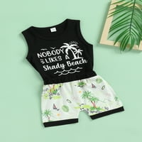 Kiapeise Summer Little Boy Set Set Set plaže Outfit Mama's Boy Beaveless Vest TOP + Coconut Trets Hotsas