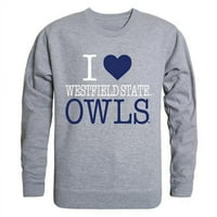 Republički proizvodi 552-407-HGY- Westfield State University I Love Crewneck majica, Heather Grey -