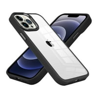 Za Apple iPhone 6. Finest prozirni debeli akrilni hibridni metalni tasteri poklopac - crna
