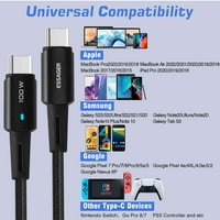 Urban USB C do USB C kabel 6,6ft 100W, USB 2. TIP CUPLING Kabel Brzi naboj za OnePlus 10R, iPad Pro,