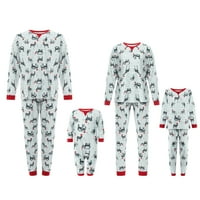 Porodično podudaranje pidžama set za odrasle dječje dugih rukava okrugli vrat životinjski print tisak
