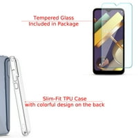 Slim-Fit zaštitna futrola kompatibilna sa LG K22, sa zaštitnim zaslonom od kaljenog stakla