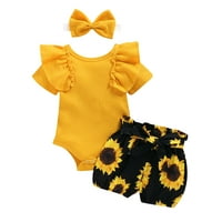 Jaweiw Nowborn Baby Girl Ljeto odijelo Pismo kratkih rukava Bodysuit ROMPER vrhovi cvjetnih kratkih