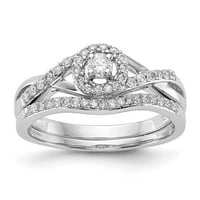 0. CT. Prirodni dijamantski halo Infinity Bridal zaručnički prsten u 14K bijelom zlatu