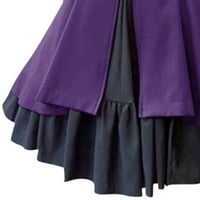Vivianyo HD haljine za žene dugih rukava modne žene Vintage Gothic Court Square Callar patchwork princess