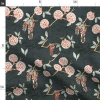 Tkanina od kašike - cvjetni vrt cvijeće List cvjeta priroda otisnuta na organskoj pamučno pletenu tkaninu