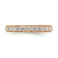 14K Rose Gold okrugli dijamantni vintage vječno vjenčanje Veličina godišnjice prstena - CT