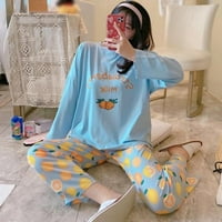 Newway Women Jesen Pijamas setovi slatka majica dugih rukava s dugim rukavima + hlače odijeva za spavanje