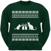 Mačke ružni božićni džemper tamnozelena dukserica za posadu