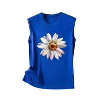 Dugi vrhovi rezervoara za žene Ljeto Slatke cvjetne sitne košulje bez rukava Modni labavi fit vježbanje