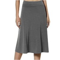 Midi suknje visokog struka Žene rastezanje linije Yoga tenis suknja Calf Dužina plus veličina Spring